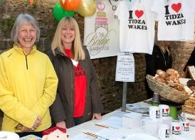 Community gathering inside St John the Baptist, Tideswell
